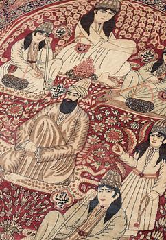 RUG. Antique Kerman Laver Figural. 233,5 x 144 cm.