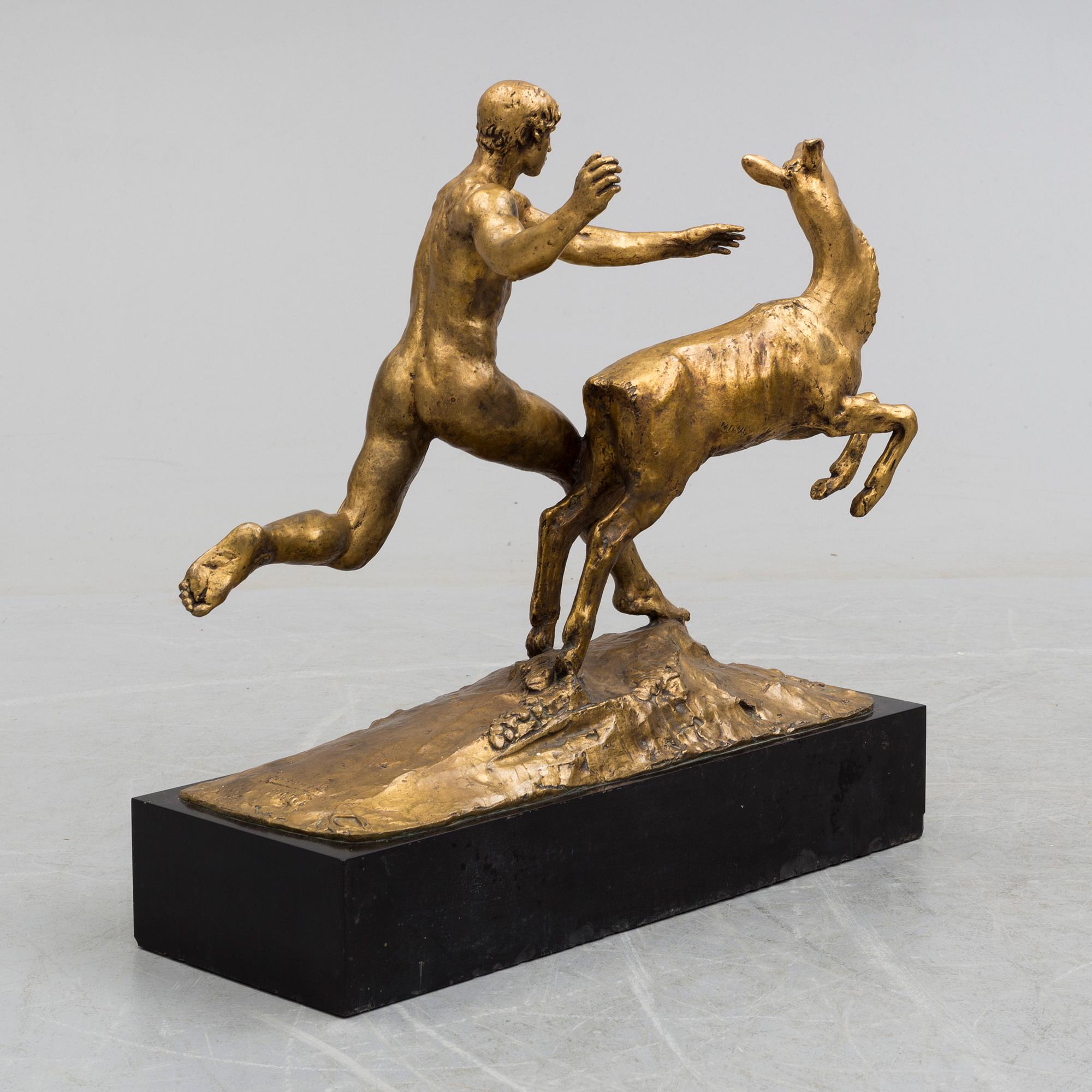 A Paul Landowski bronze sculpture signed Landowski and dated 1922.