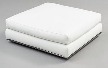 A Rodolfo Dordoni white leather ottoman 'Hamilton', Minotti, Italy, post 2004.