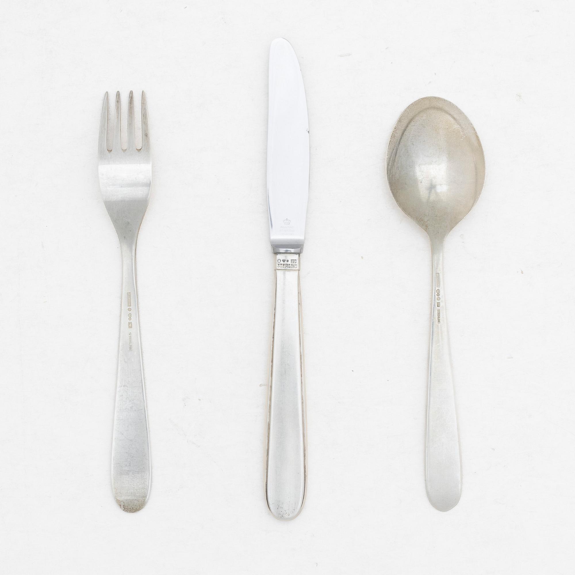 Erik Fleming, Cutlery service, 29 pieces, sterling silver, “Flavia 2”, Atelier Borgila, Stockholm, including 1963.