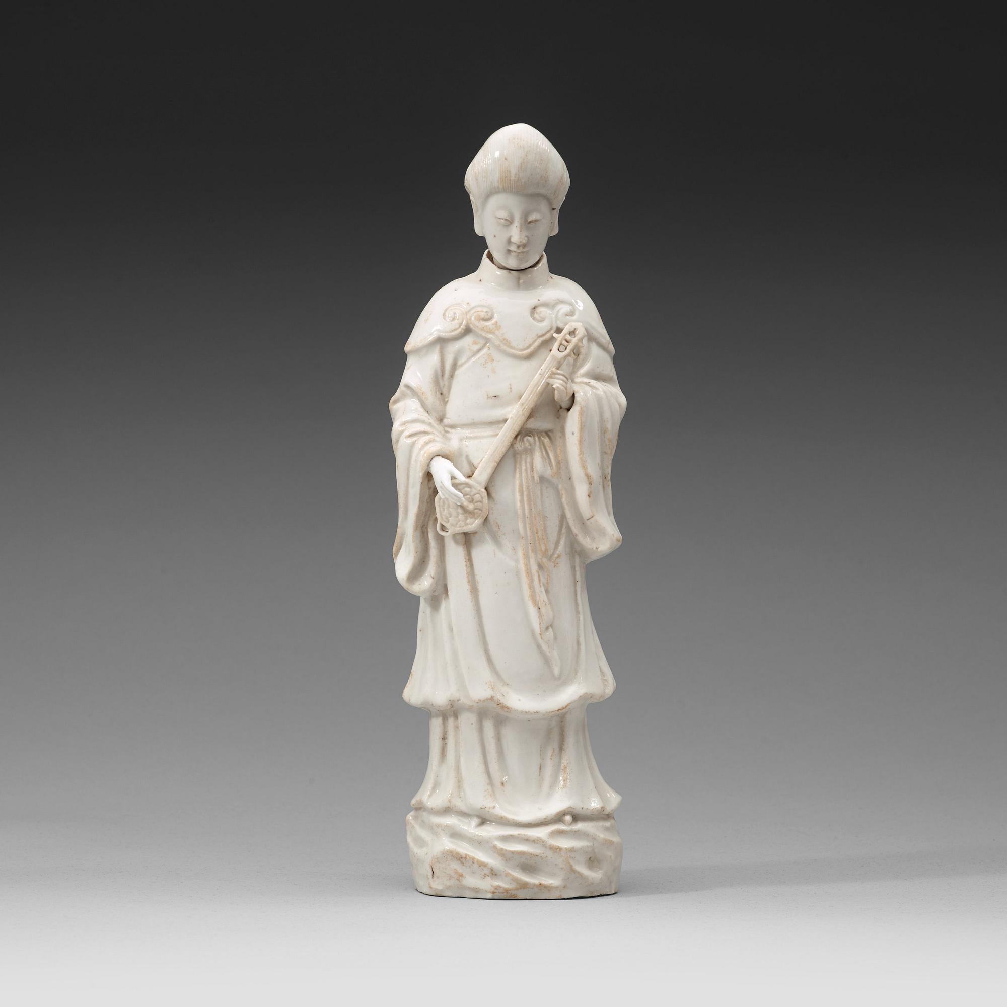 FIGURIN, blanc de chine. Qingdynastin, Kangxi ca 1690.