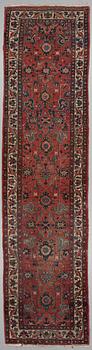 A CARPET, Old Hamadan, around  373 x 93 cm.