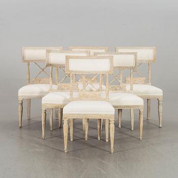 A SET OF LATE GUSTAVIAN CHAIRS CA 1800.