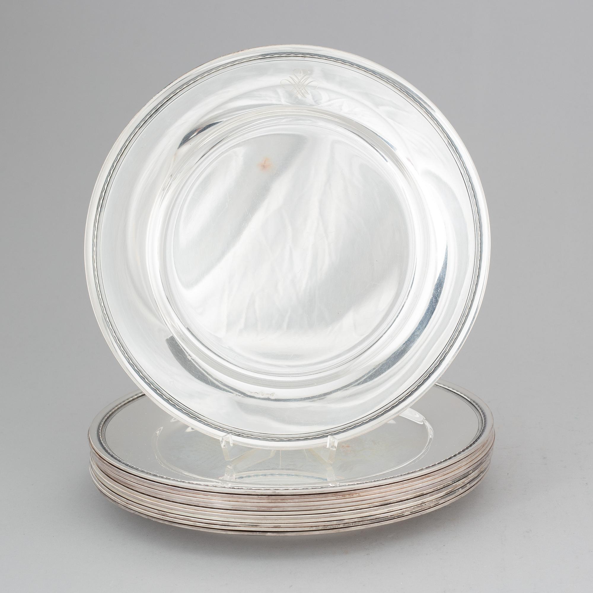 GAB, 12 silver plates, Stockholm 1945.