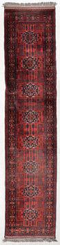 Gallery carpet, Afghan, approx. 376 x 84 cm.