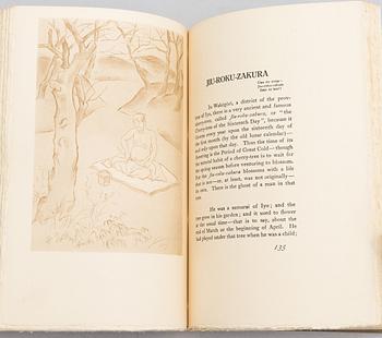 Bok, "Kwaidan", av Lafcadio Hearn, illustrerad och signerad av Yasumasa Fujita. Första upplagan, Japan, 1932.