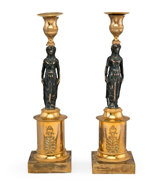 A PAIR OF CANDLESTICKS.