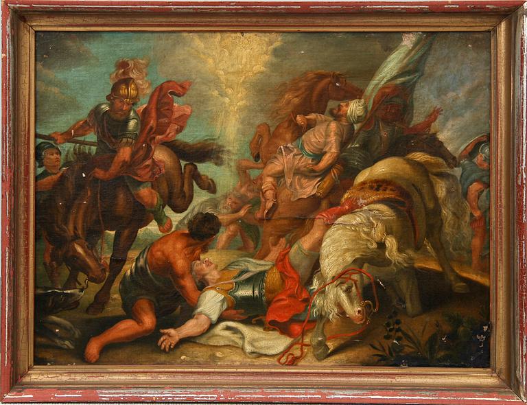 OKÄND KONSTNÄR, olja på duk. 1700-tal.