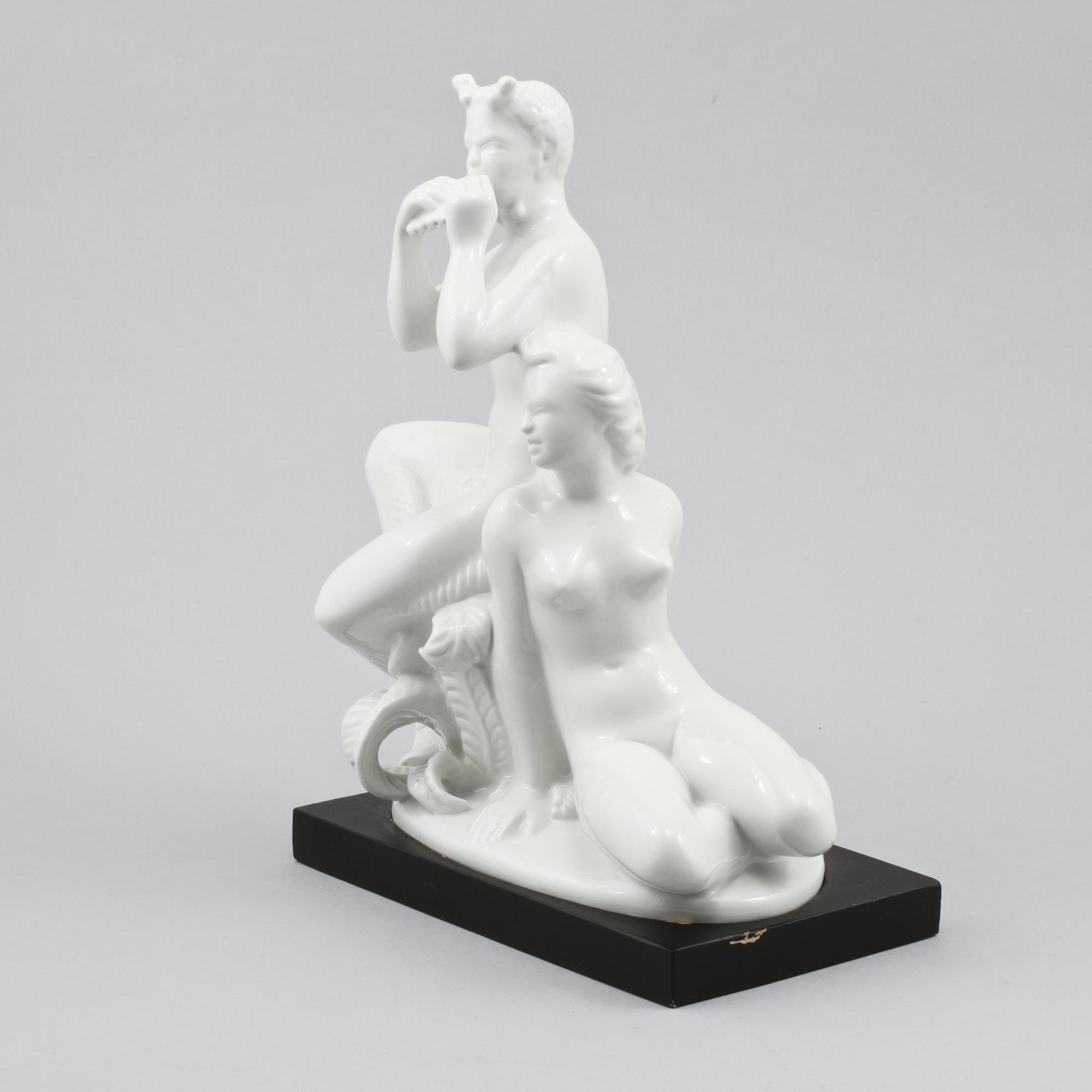 FIGURIN, porslin, Harald Salomon, Rörstrand, omkring 1900-talets mitt.