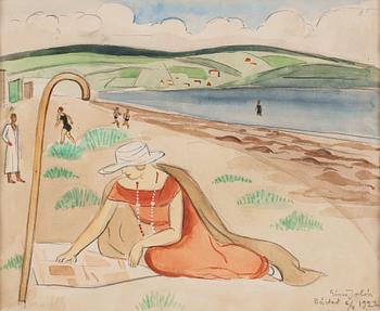 557. Einar Jolin, On the beach, Båstad.