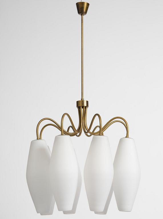 Harald Notini, eller Uno Westerberg, taklampa, Arvid Böhlmarks Lampfabrik, Stockholm, 1950-tal.