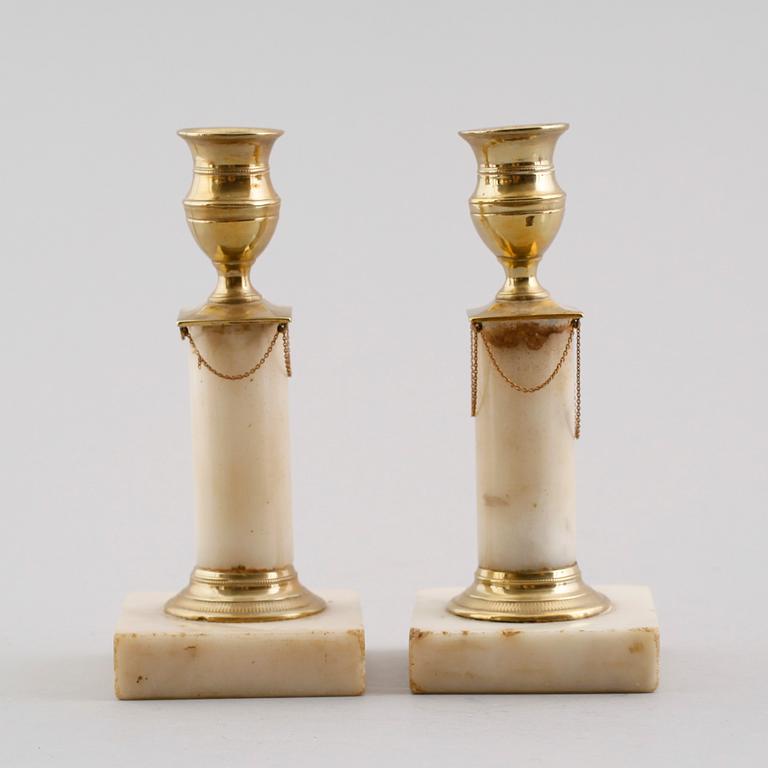 LJUSSTAKAR, 1 par, gustavianska, 1700/1800-tal.