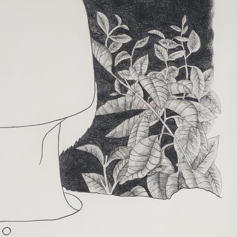 Maria Finn, blyerts på papper, utförd 1999.