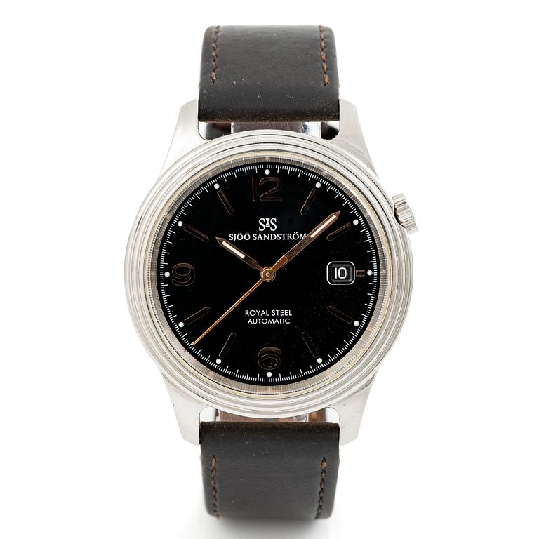 Sjöö Sandström, Royal Steel Classic II, wristwatch, 41 mm.