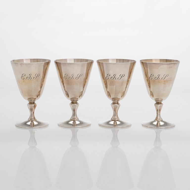 Pikareita, 4 kpl, sterlinghopeaa, Poston Products Ltd, Birmingham, Englanti 1969.
