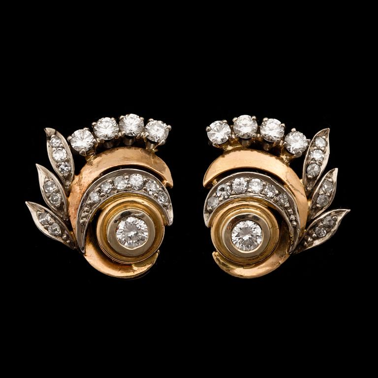 ÖRHÄNGEN, briljant- och åttkantslipade diamanter.