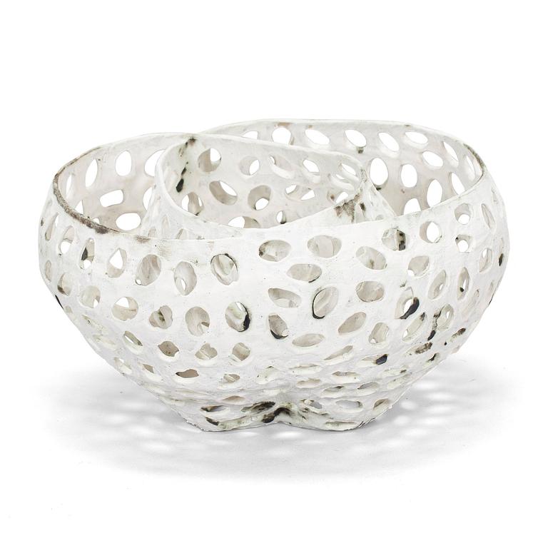 Kristina Riska, a ceramic 'Basket sculpture' signed KR 2009.