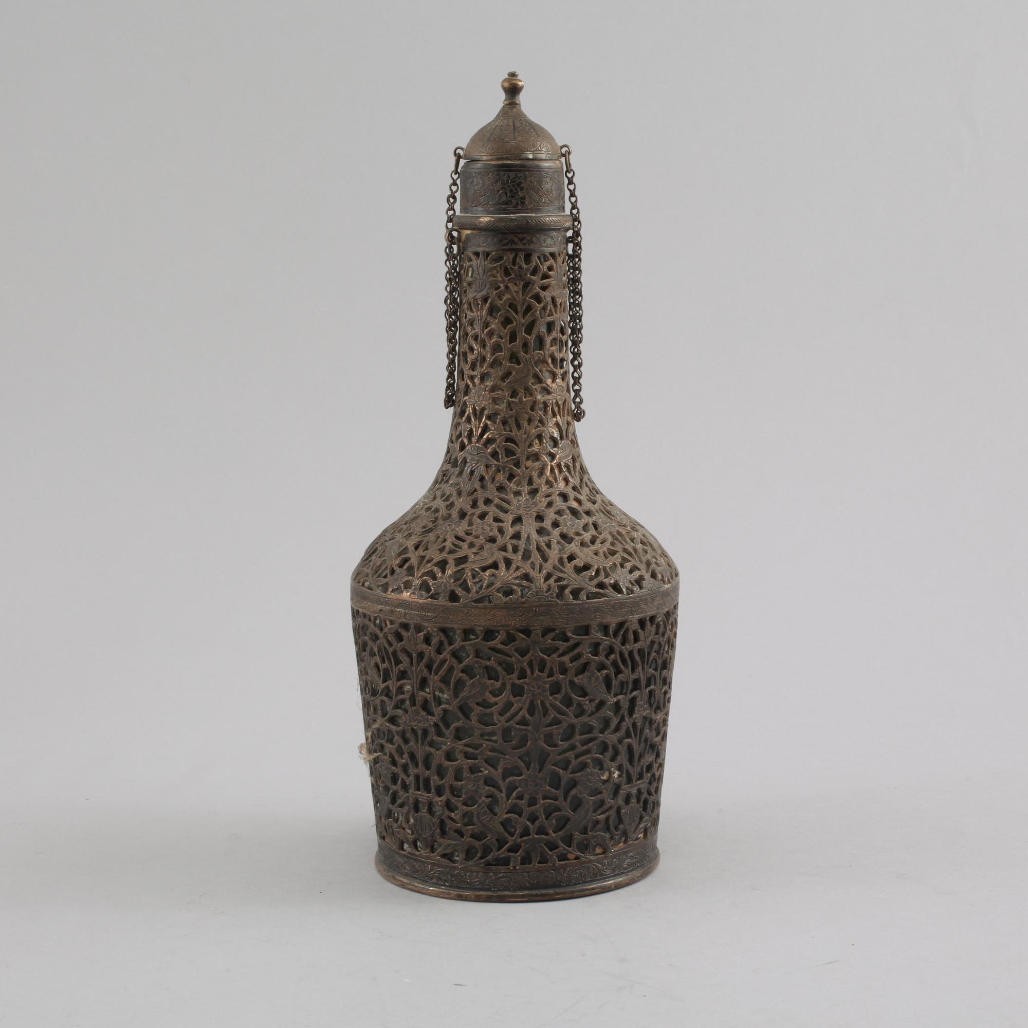 FLASKA, silver, orientalisk, 1900-tal.