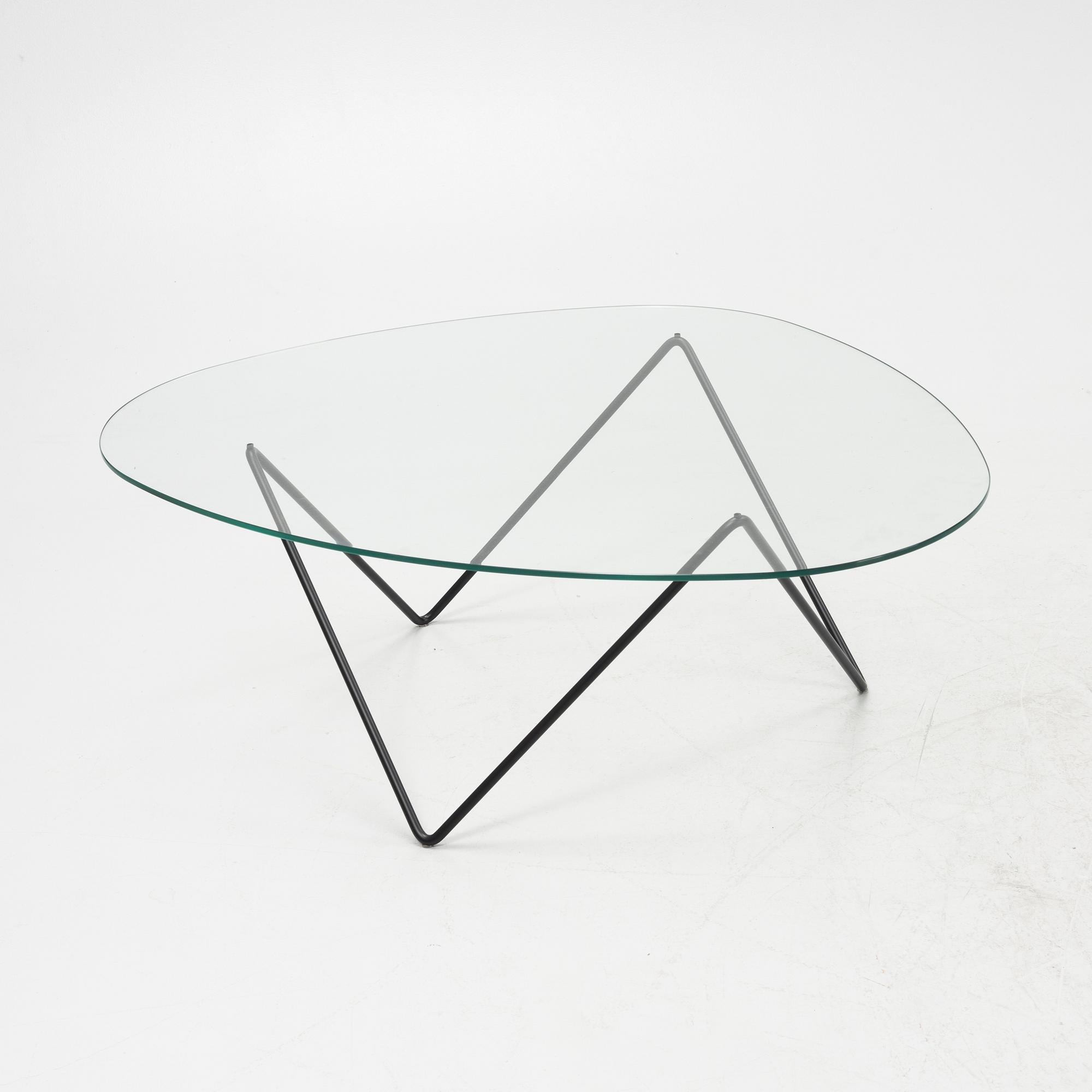Corsini & Millet, sttel and glass 'Pedrera' coffee table from Gubi.