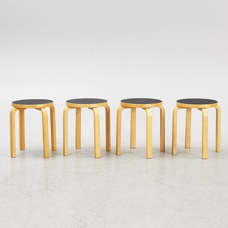Alvar Aalto, pallar, 4st, modell 60E, 1900-talets slut.