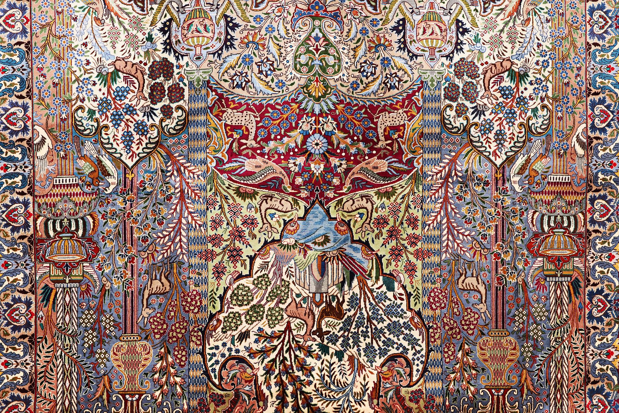 A Kashmar carpet, c. 398 x 294 cm.