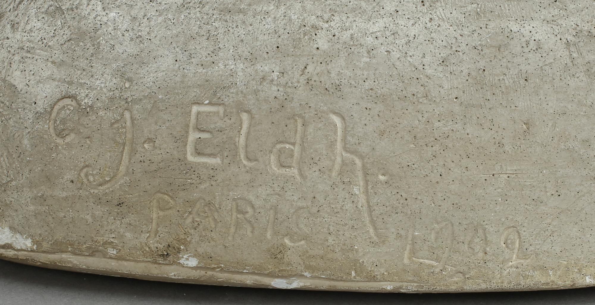 CARL ELDH, skulptur, gips, signerad o daterad Paris 1902.