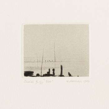 Gunnar Norrman, Drypoint engravings, 9, signed and numbered.