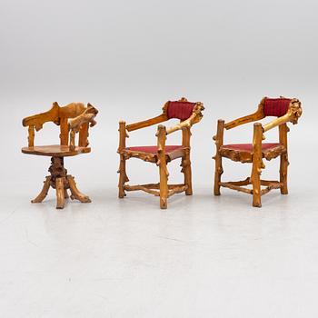 Furniture set, bentwood, 6 pieces, first half of the 20th century.