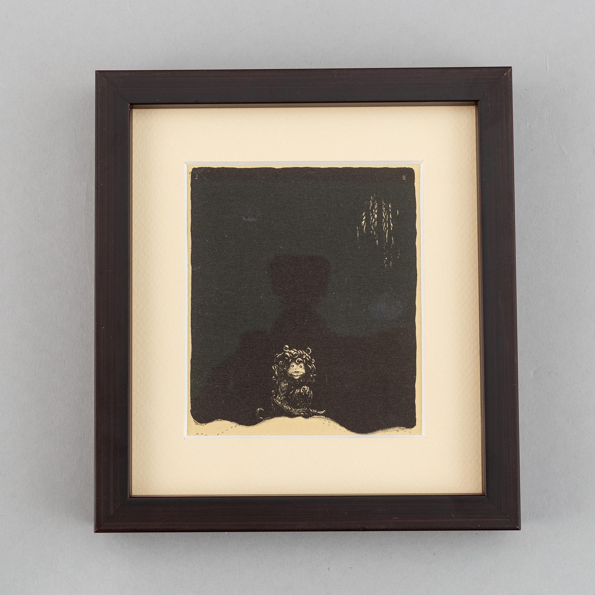 John Bauer, lithopgraph, from "Troll", 1915. Signed JB in the print.