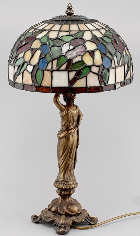 BORDSLAMPA, Tiffanystil, 1900/2000-tal.