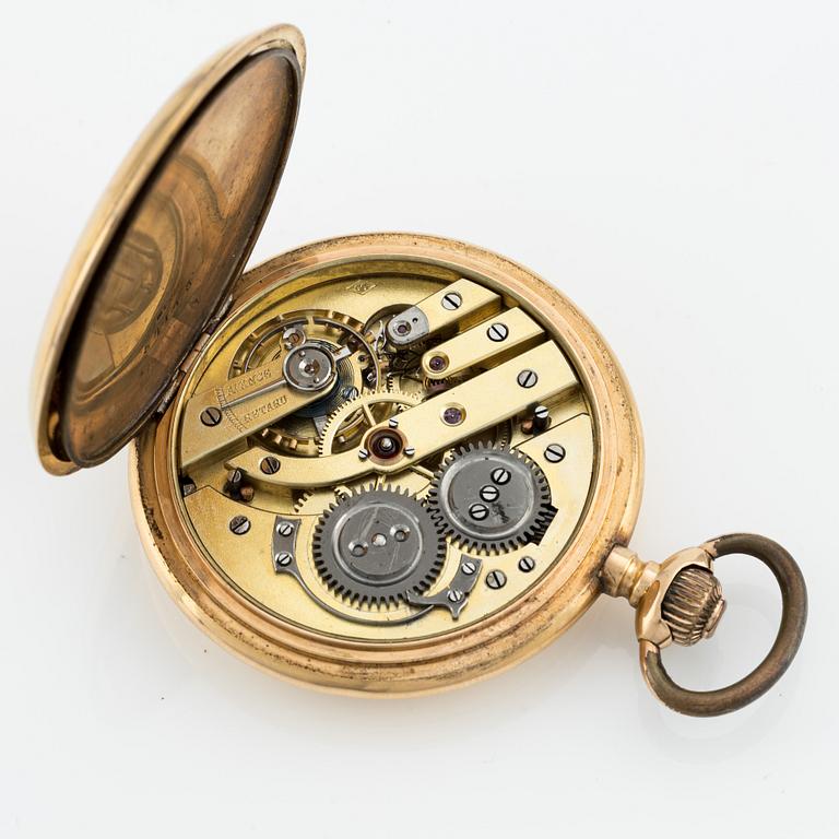 CN Svensson, Norrköping, pocket watch, 18K gold, hunter case, 53 mm.