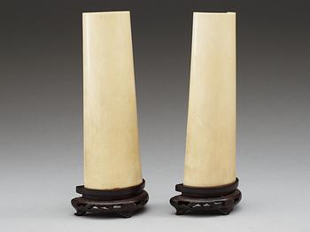 Two Chinese ivory wrist rests, early 20th Century.