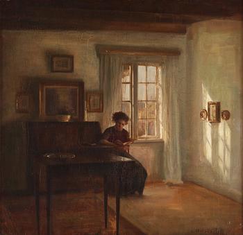 882. Carl Holsoe, Interior with a Reading Woman.