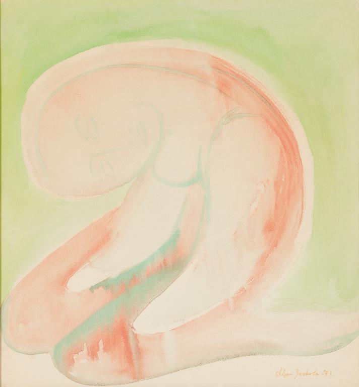 Alpo Jaakola, akvarell, signerad och daterad -71.