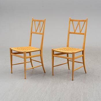 Two beech chairs, mid 20th Century.