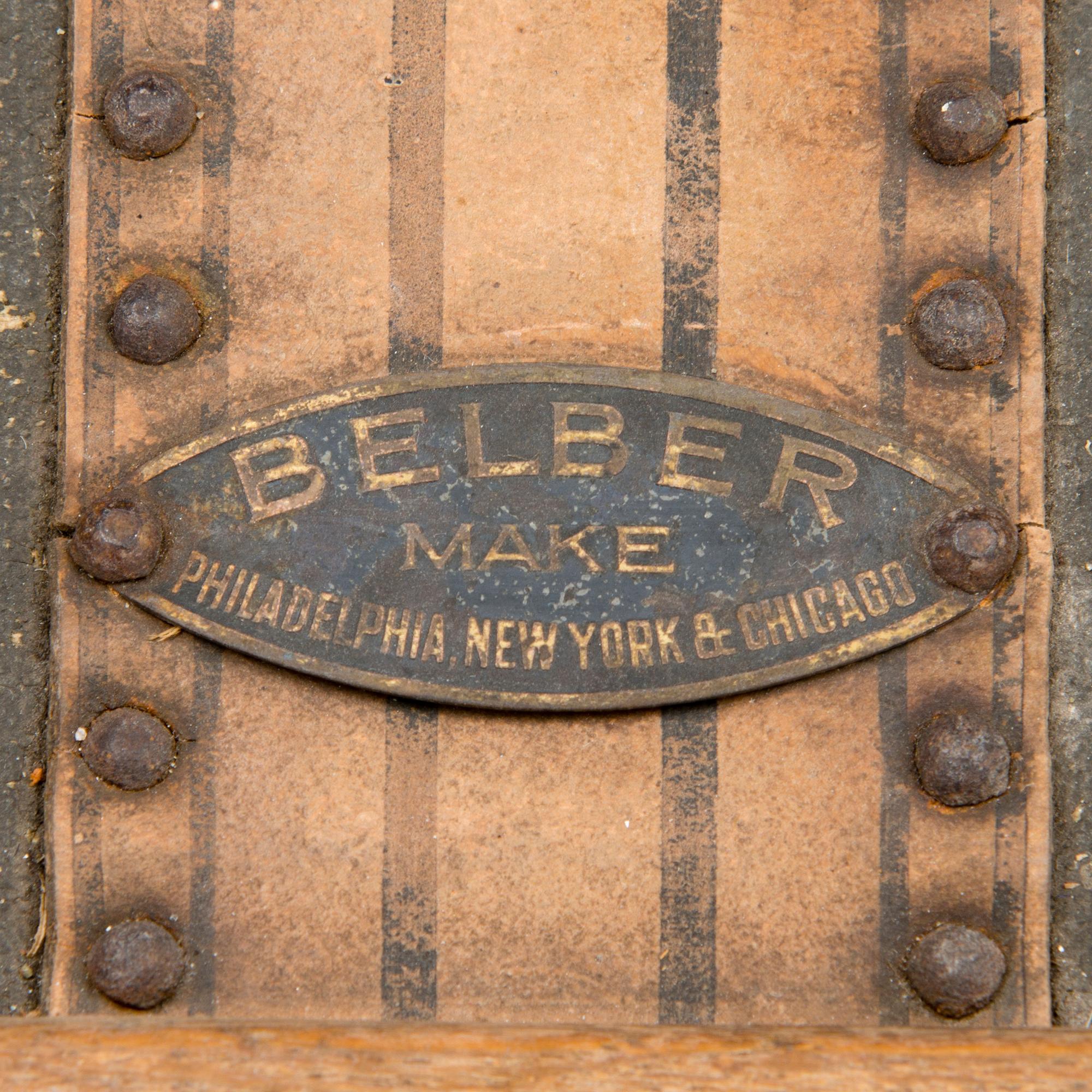 An early 20th Century trunk by The Belber Trunk & Bag Co, New York.