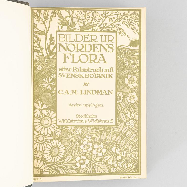 Four volumes of 'Bilder ur Nordens flora', C.A.M. Lindman, Wahlström & Widstrand, Stockholm, 1922 - 1926.