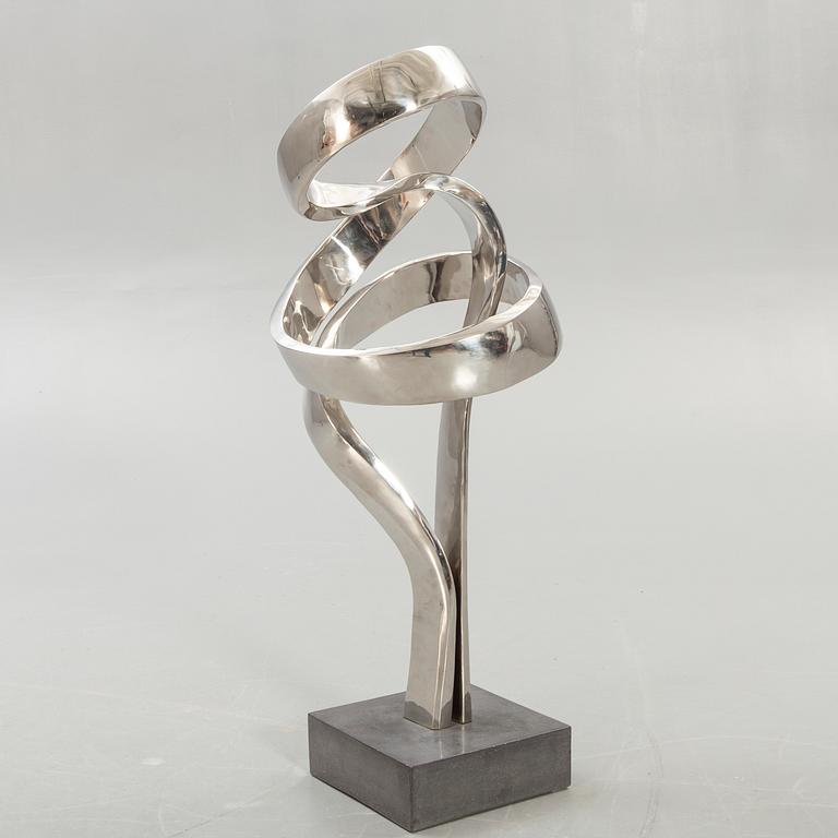 Nils Dahlgren, skulptur, rostfritt stål, monogramsignerad.