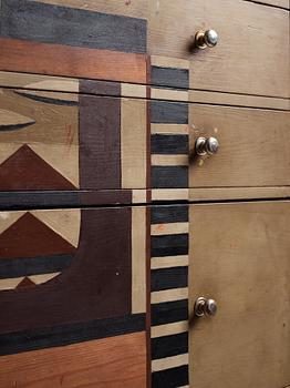 Ingegerd Torhamn, a modernist painted and decorated chest of drawers, Sweden ca 1930.