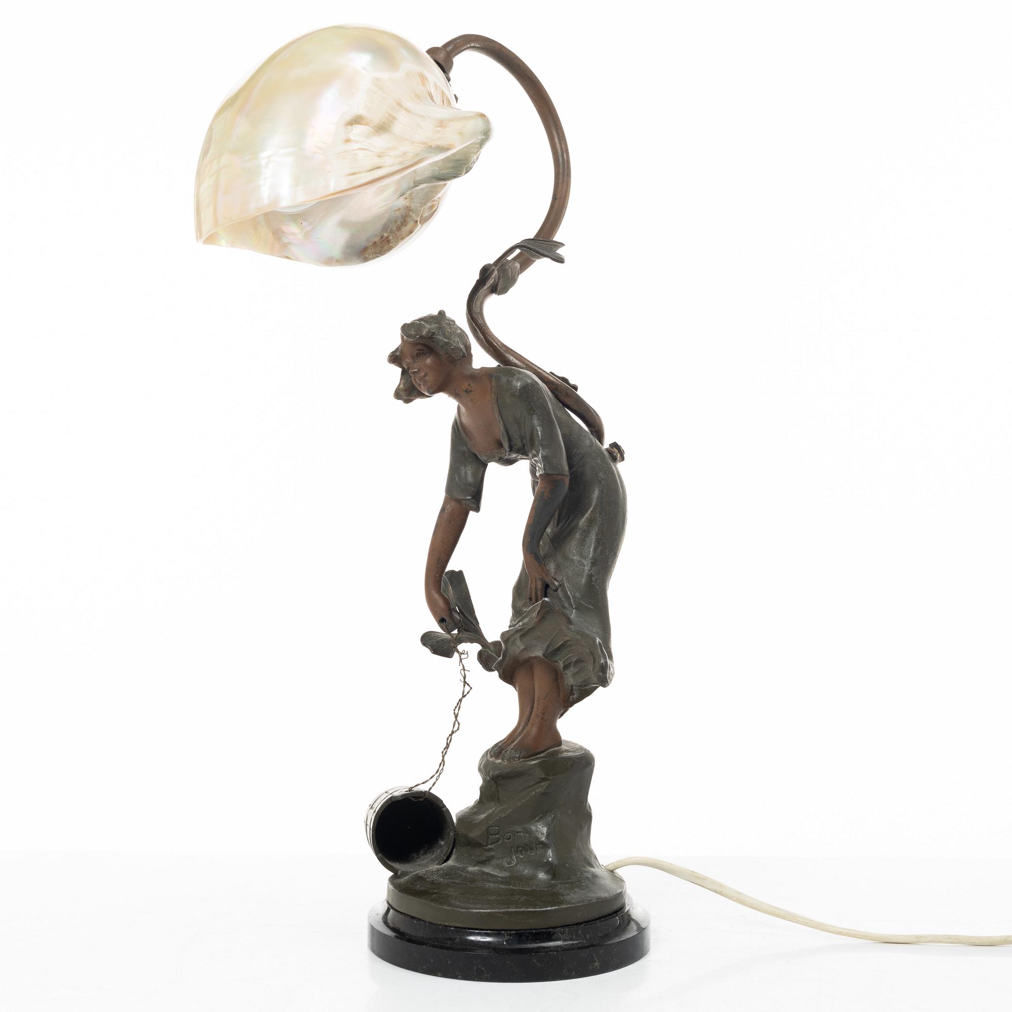 Ludwig Beck, bordslampa, "Bonjour", Art Nouveau, tidigt 1900-tal.