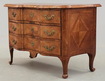 A Swedish late Baroque 18th century commode by  J. H. Fürloh, master 1724.