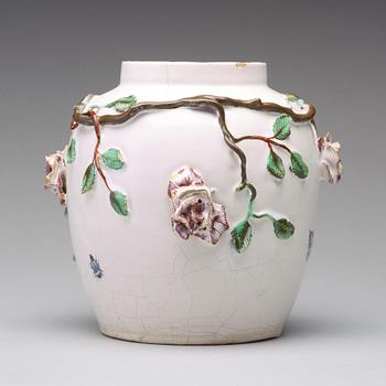 A Swedish faience jar, Marieberg, 18th Century.