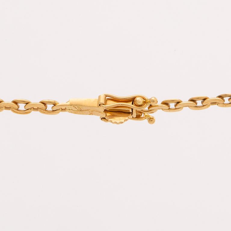 GULDKEDJA 18K guld  doserad fasad pansarlänk, 19,2 g, ca 45 x 0,5 cm, G Dahlgren & Co.