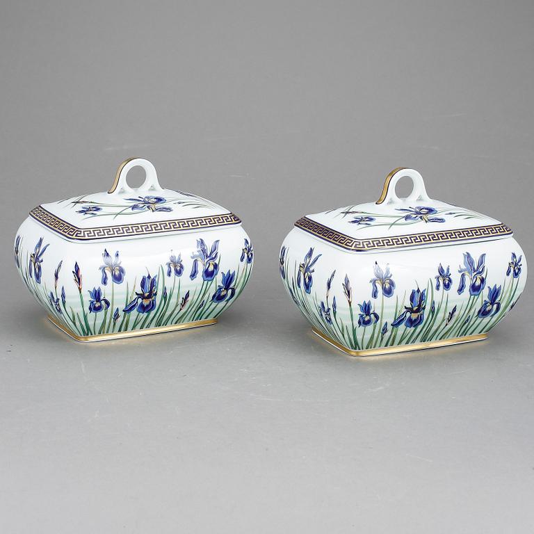 TERRIN, 2 st, porslin, "Giardino", Versace för Rosenthal.