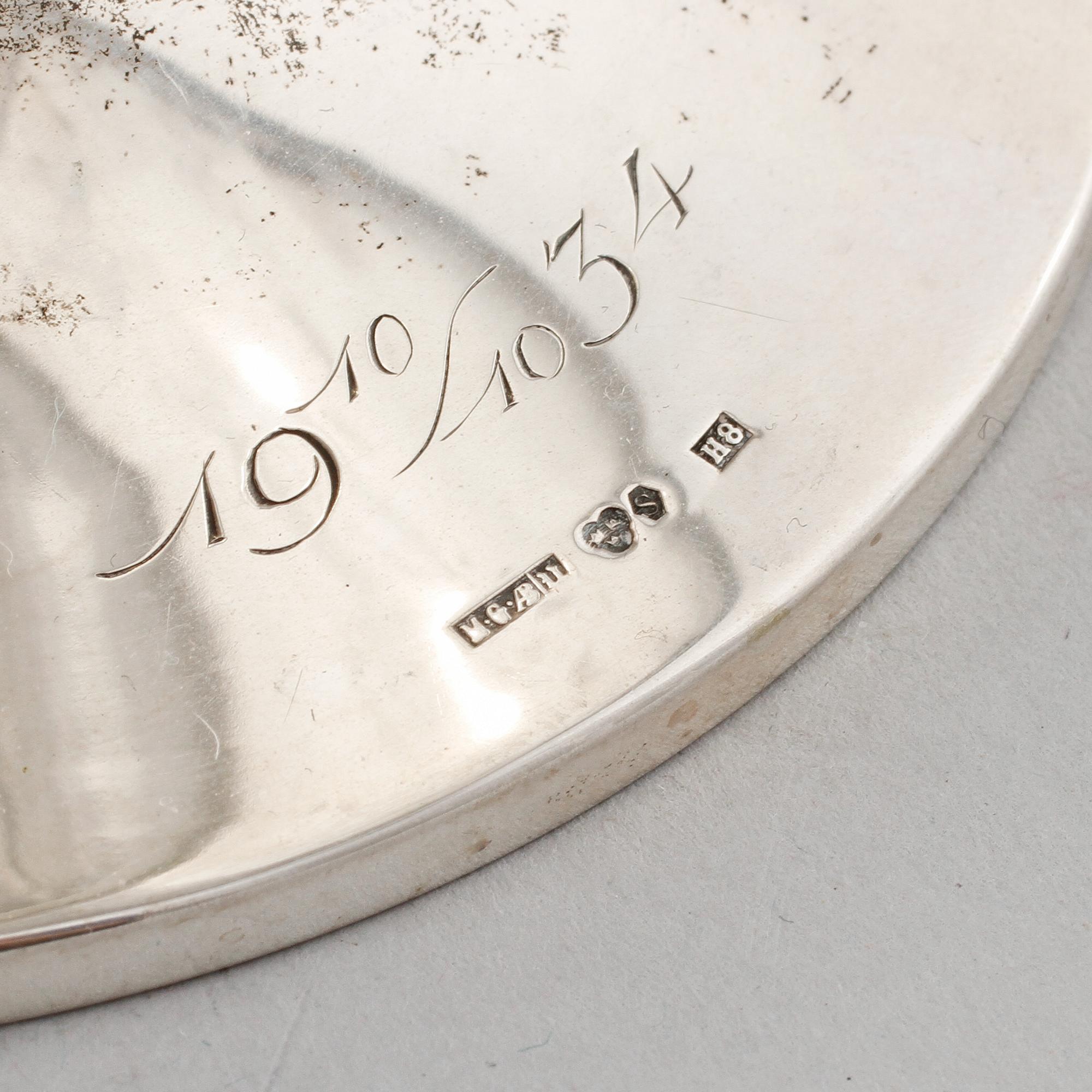 SKÅL, silver, Markströms Guldsmeds AB, Uppsala, 1934. Vikt 300 g.