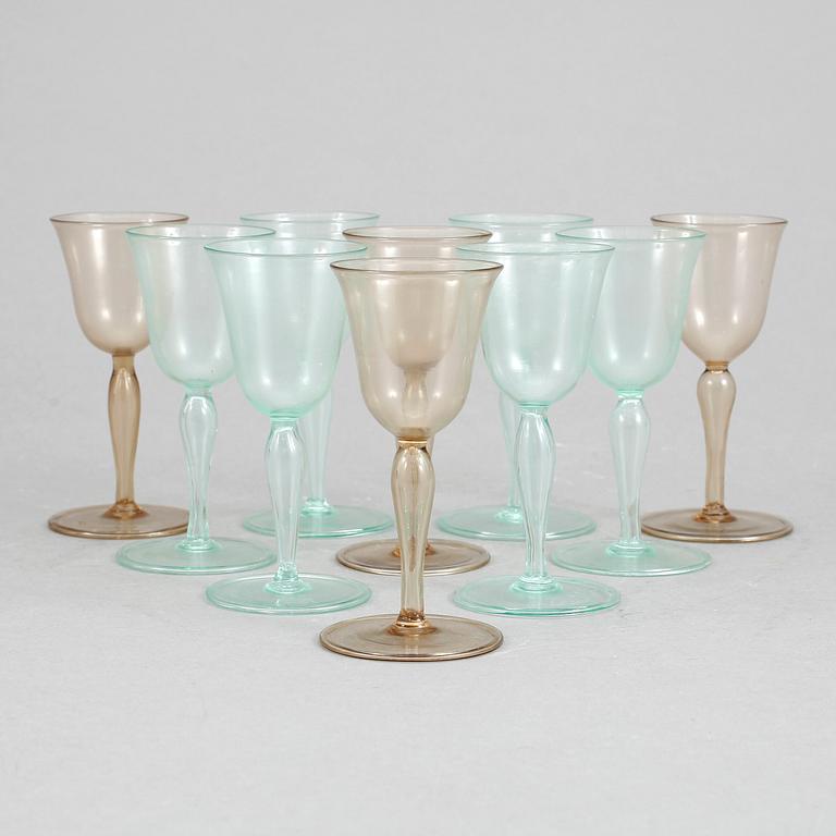 GLAS, 10 stycken, Cappelin, Murano.