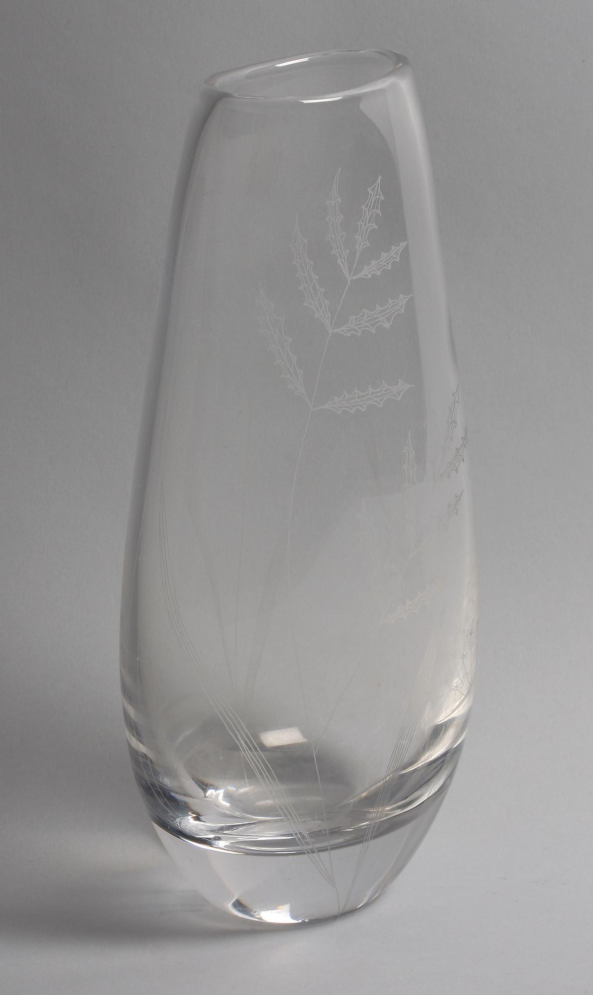 VAS, glas, Vicke Lindstrand, graverad. L.G.