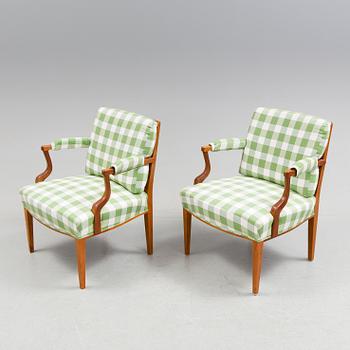 A pair of armchairs "Model 969" by Josef Frank, Svenskt Tenn.