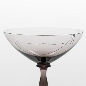 Tyra Lundgren, a set of 33 glasses, Riihimäen Lasi, first half of the 20th century.