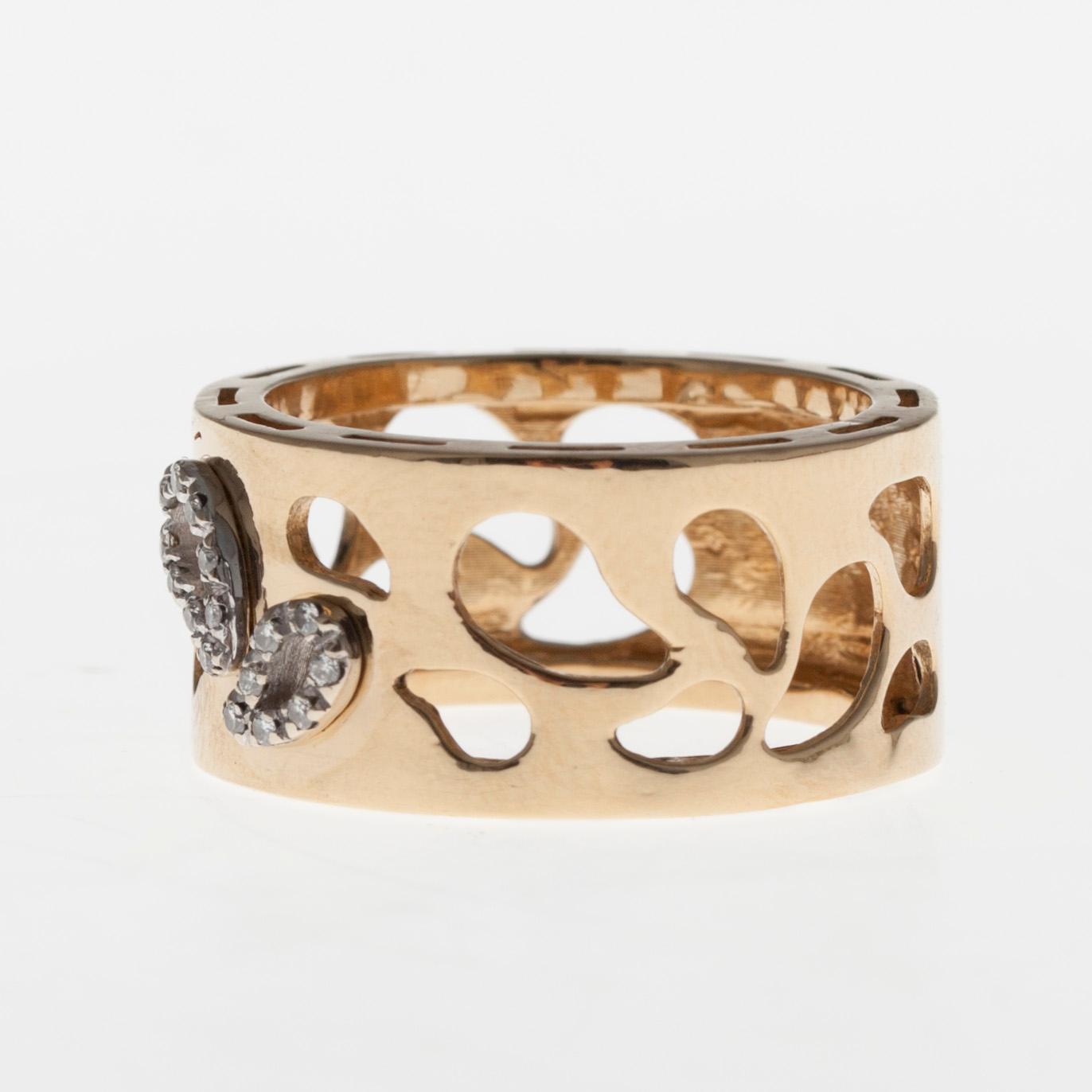 RING, 18K guld, 16 briljantslipade diamanter, Nanis, Italy, 1900-talets slut.